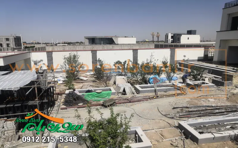 حیاط ویلا نما