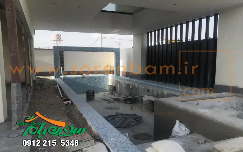 پروژه طراحی و اجرای استخر ویلا افشاریه