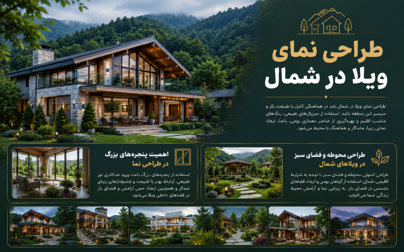 طراحی نمای ویلا در شمال