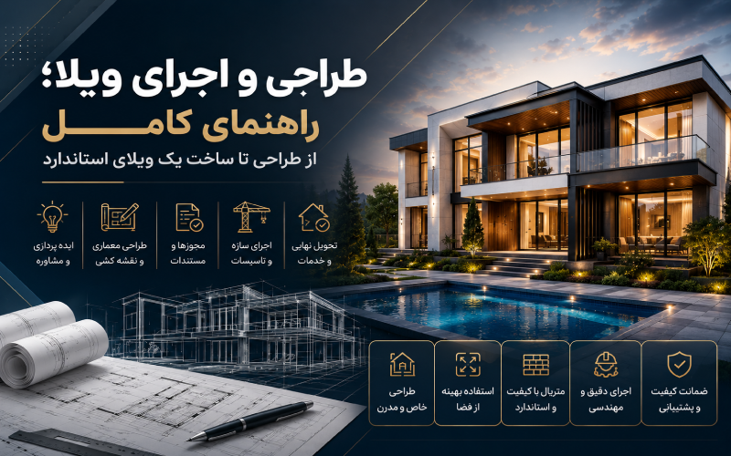 طراحی و اجرای ویلا؛ راهنمای کامل از طراحی تا ساخت یک ویلای استاندارد