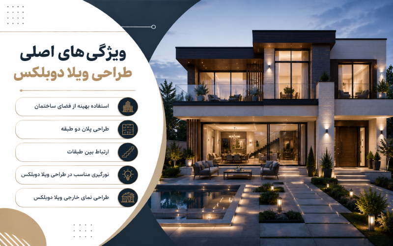 ویژگی های اصلی طراحی ویلا دوبلکس